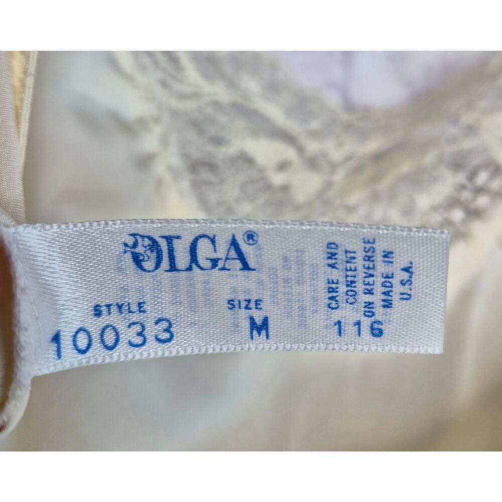 VTG Olga Camisole M Cream Satin Lace Trim Cami Lingerie Style 10033 USA Made - Picture 8 of 8